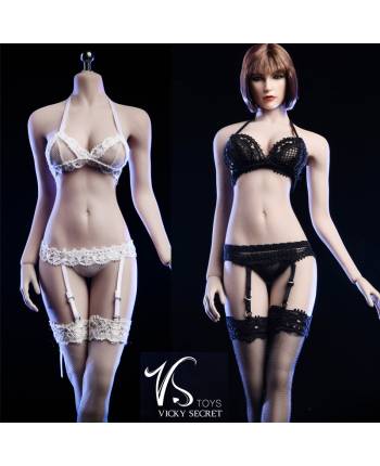 VS Toys XG025-A/B 1/6 Lace Suspenders with Stockings Tights