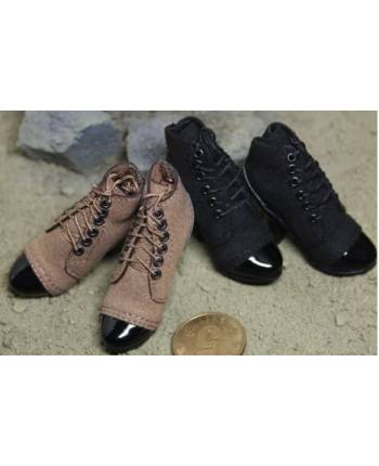 ZY 1/6 Lace-up Female High-heeled Leather Boots